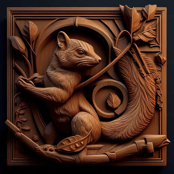 3D model Squirrel and Arrow famous animal (STL)